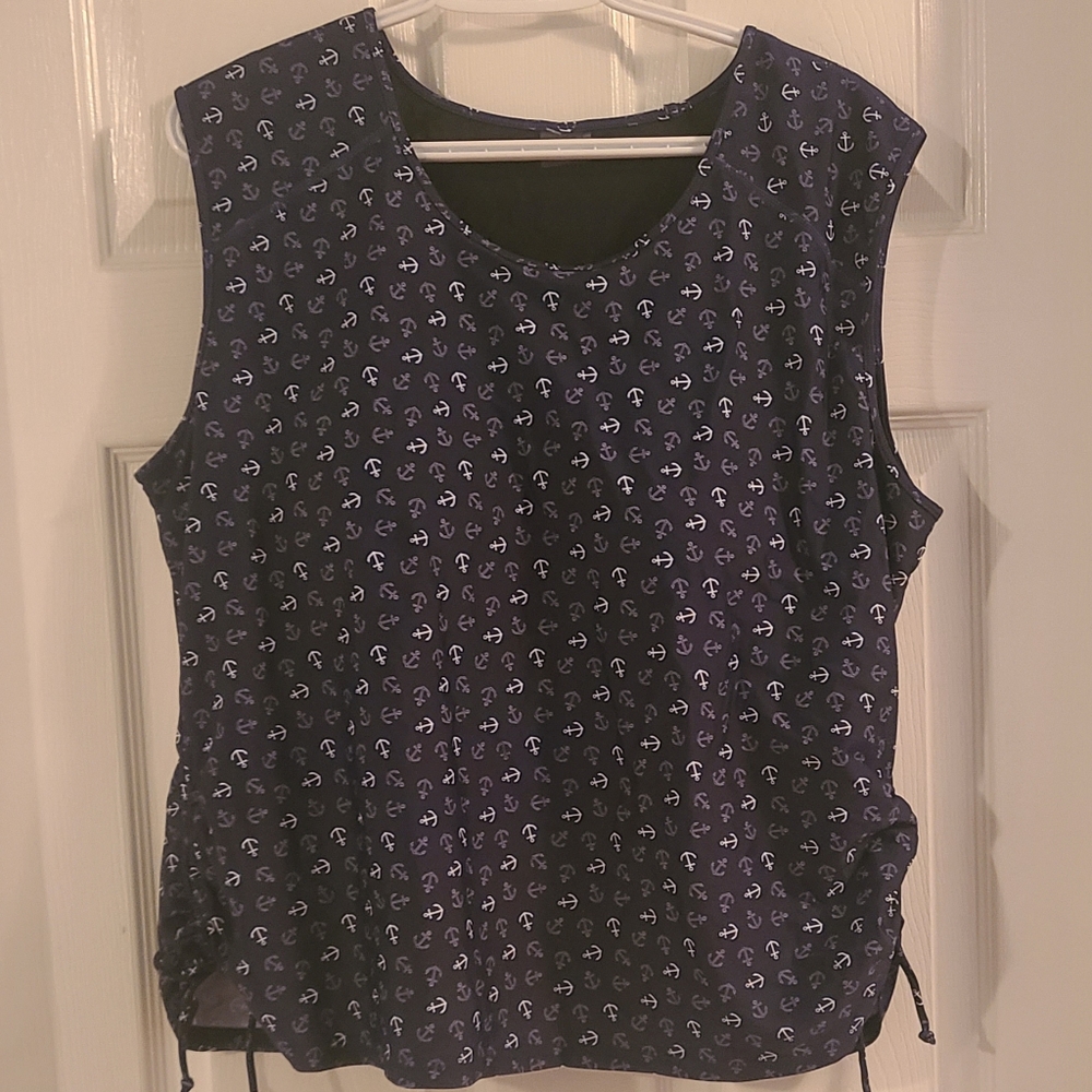 Modli 3x Swim Top Navy Blue with Anchors